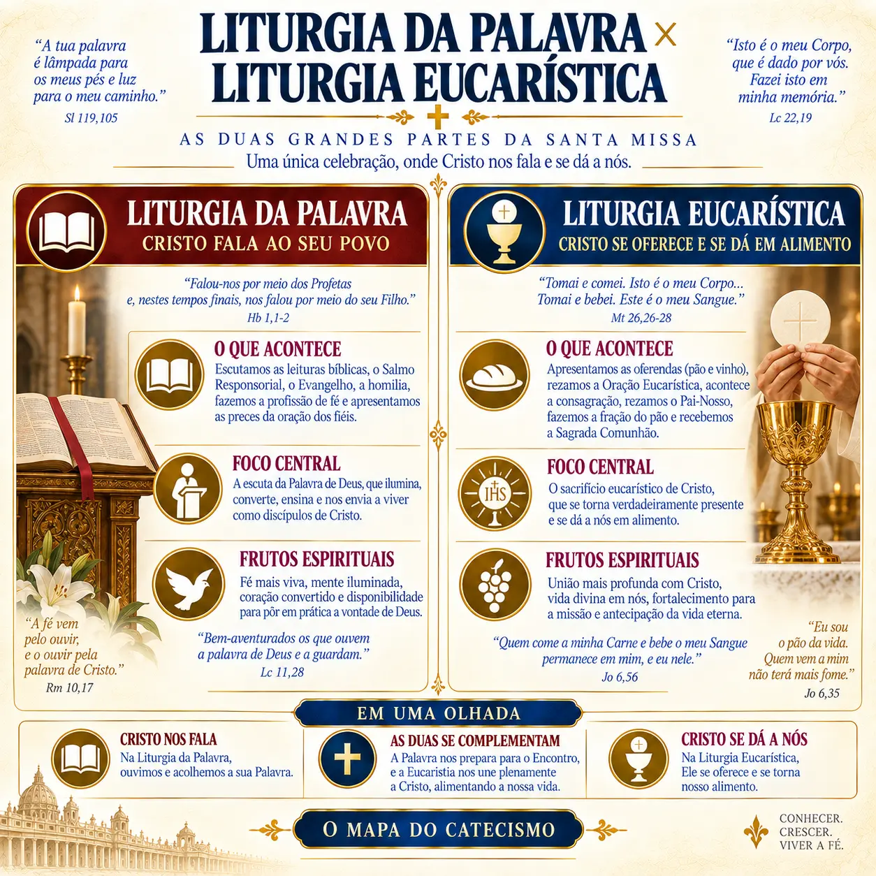 Liturgia da Palavra × Liturgia Eucarística