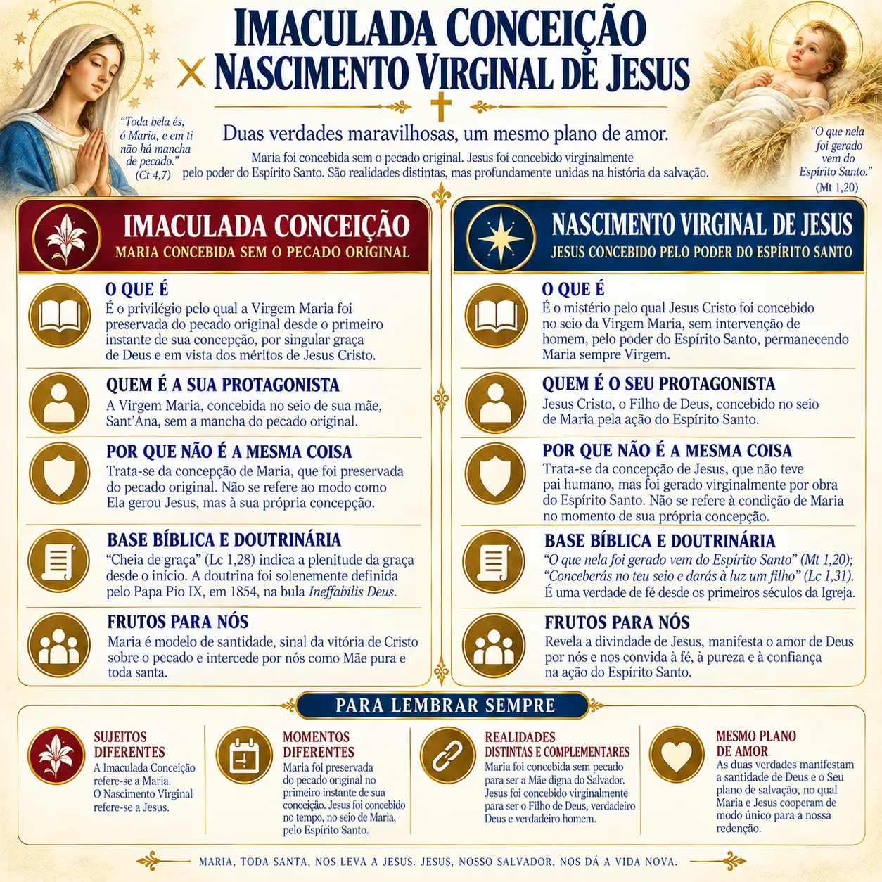 Imaculada Conceição × nascimento virginal de Jesus