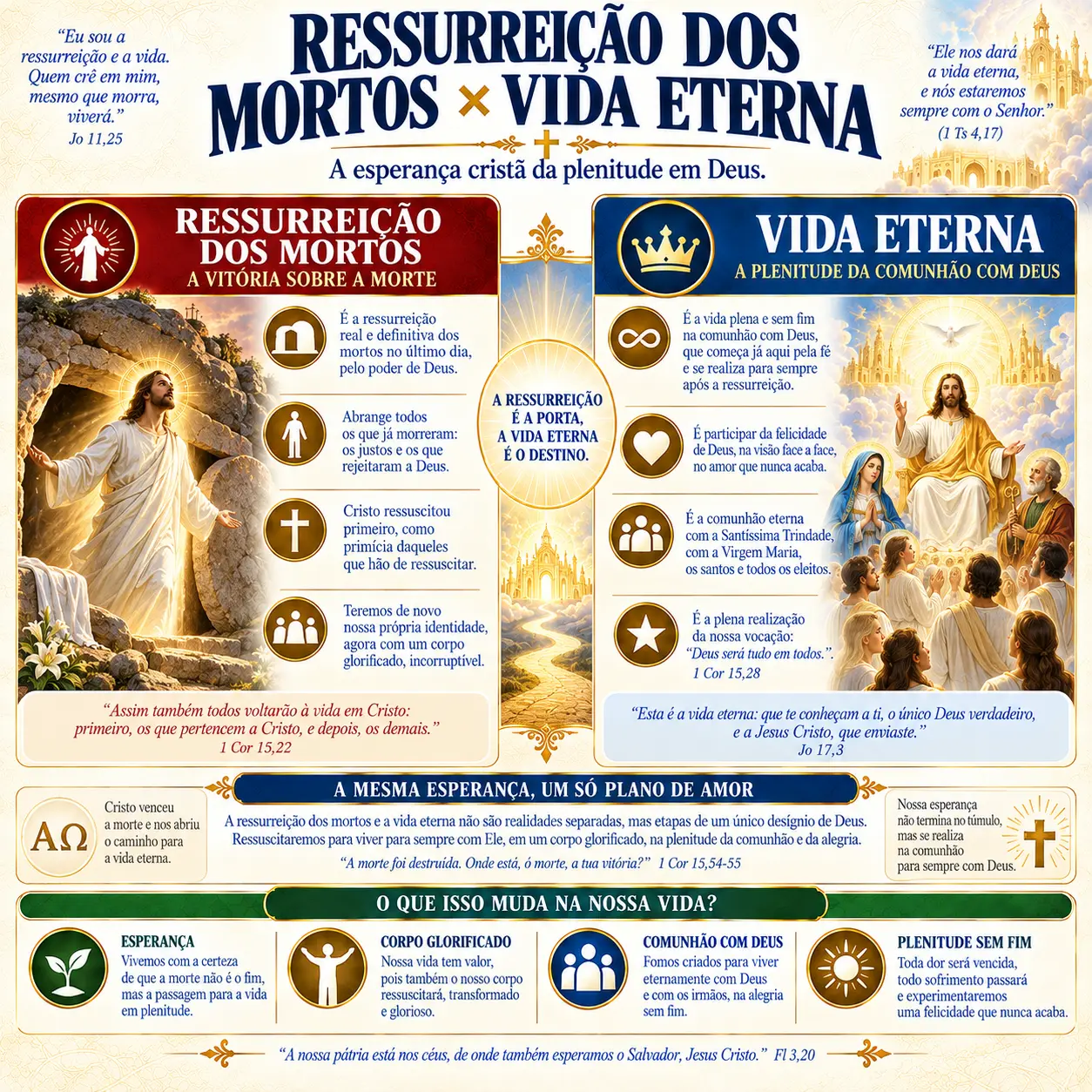 Ressurreição dos mortos × vida eterna